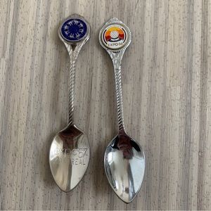 Expo 86 Vancouver & Expo 67 Montreal Commemorative Spoons - set of two